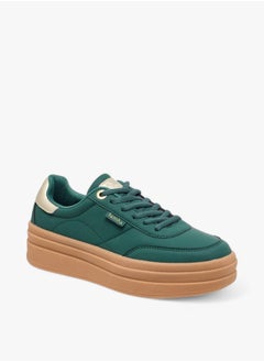 Womens' Panelled Lace-Up Sneakers