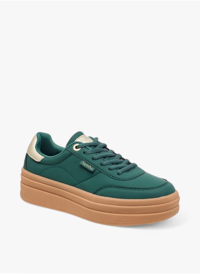 SAMBA - Womens' Panelled Lace-Up Sneakers - Image 1
