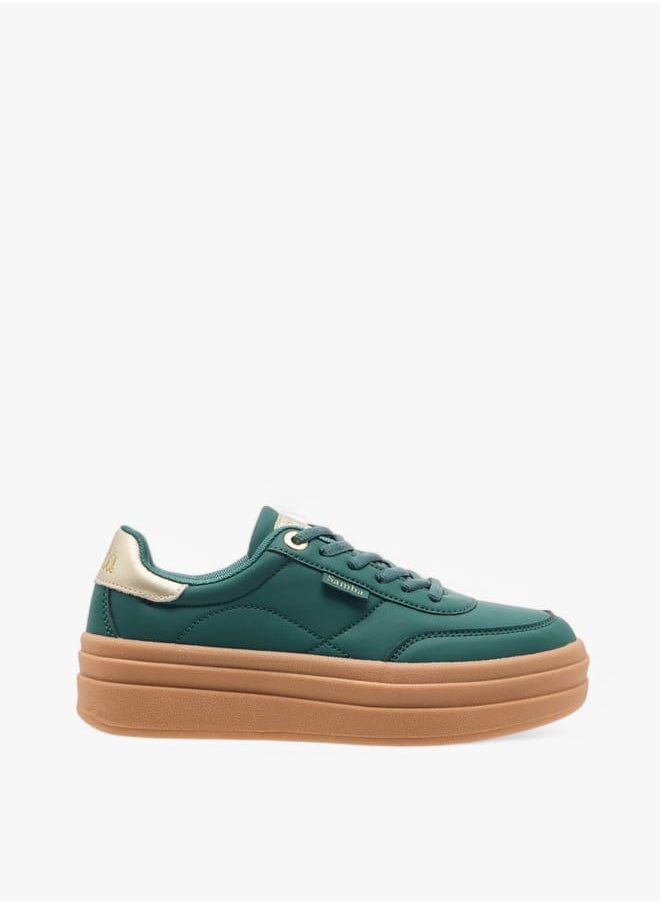 SAMBA - Womens' Panelled Lace-Up Sneakers - Image 1