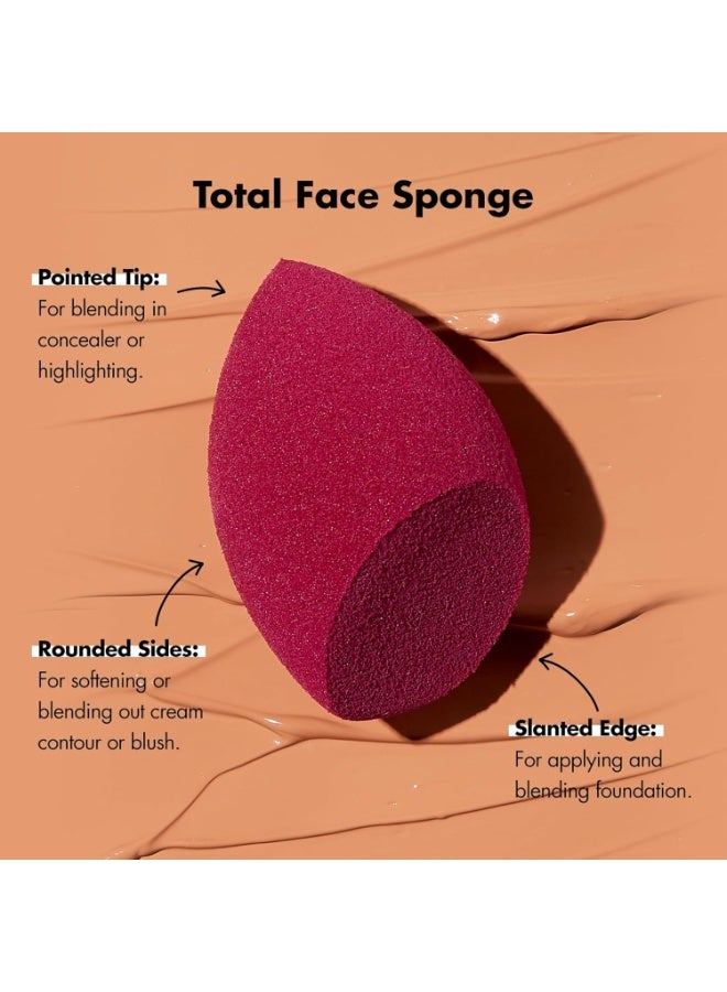 elf Total Face Blending Sponge, Latex-Free Makeup Sponge With Angled & Rounded Sides For Concealer Or Foundation, Vegan & Cruelty-Free, 1 Piece - Image 2