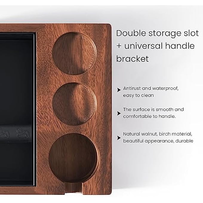 Sorandy Espresso Tamper Mat Anti Slip Wooden Coffee Filter Tamper Holder Odorless Portafilter Stand Corner Tamping Pad Home Kitchen Cafe Machine Accessories - Image 5