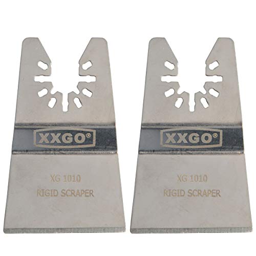 XXGO 2 Pcs Universal 2” Rigid Oscillating Tool Scraper Blades Compatible with Bosch Chicago Craftsman Dewalt Dremel Fein Harbor Freight Makita Milwaukee Porter Cable Ridgid Ryobi Rockwell XG1002 - Image 1