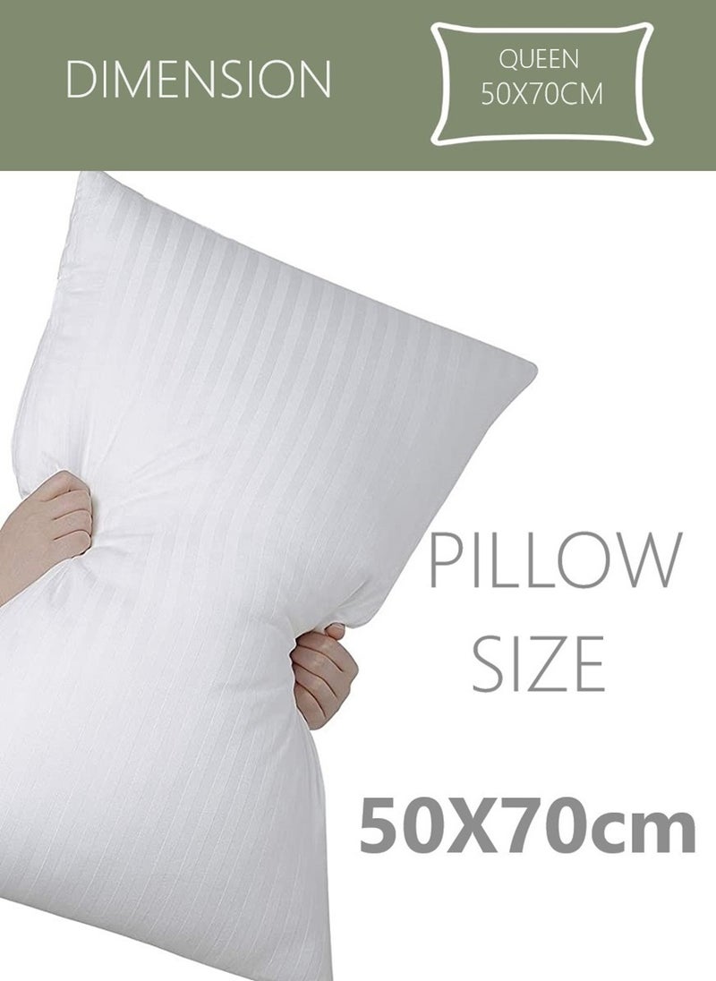 Stripe Design Cotton Bed Pillow 50X70cm Made in Uae