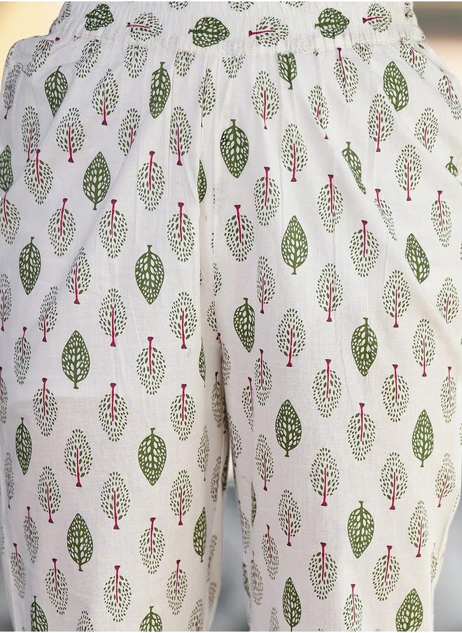 Vishudh - Women White Printed Cotton Kurta Set by Styli - Image 1