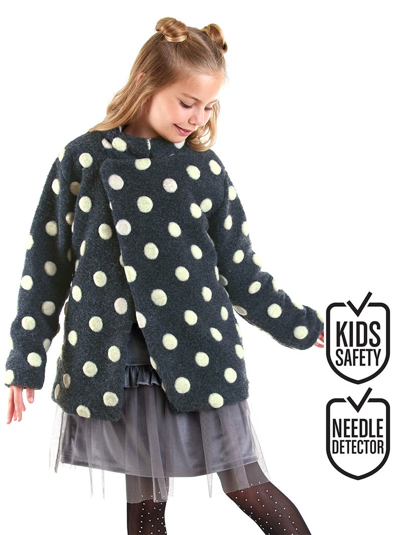 Denokids Girl Dotted Cachet Coat - Image 1