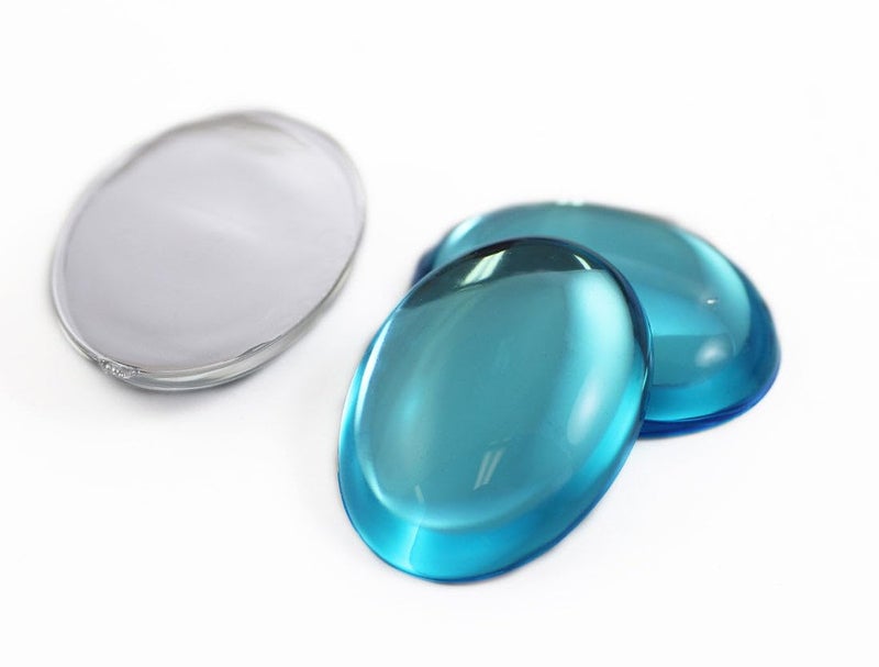 Allstarco 25x18mm Blue Aqua H109 Flat Back Acrylic Oval Cabochon Pro Grade - 20 Pieces - Image 5