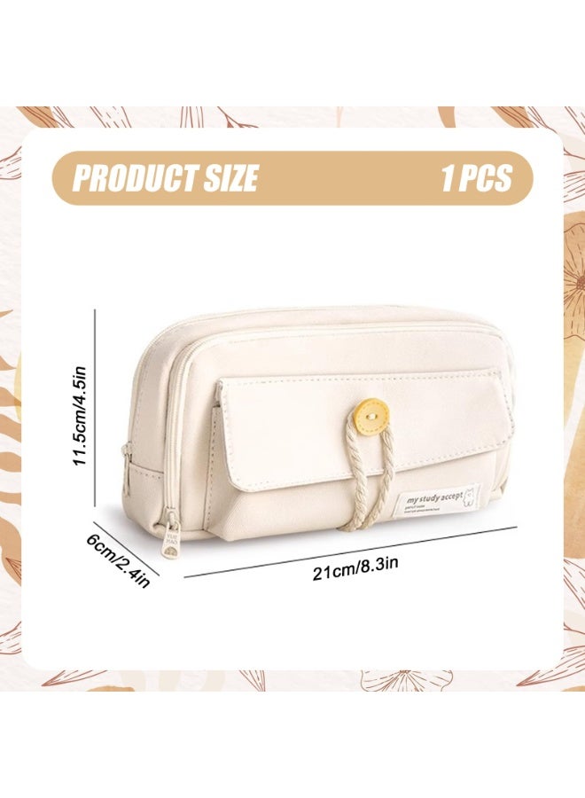 LODROC Multi-Layer Functional Pencil Case with Hemp Rope, 4 Compartments Multipurpose Portable Stationery Organizer, Cute Design School Pencil Bag for Teens, Ideal for School Office Supplies Storage - Image 3