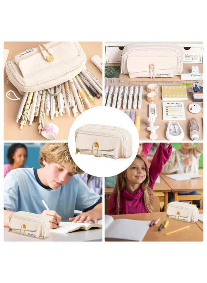 LODROC Multi-Layer Functional Pencil Case with Hemp Rope, 4 Compartments Multipurpose Portable Stationery Organizer, Cute Design School Pencil Bag for Teens, Ideal for School Office Supplies Storage - Image 5