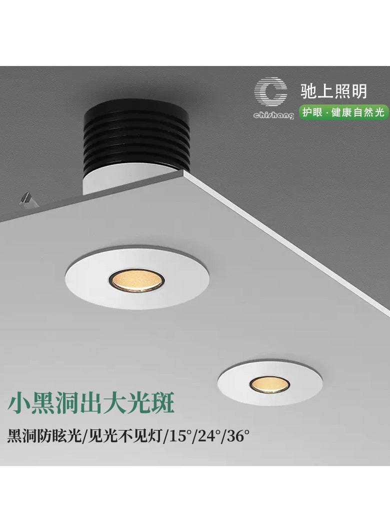 AROAQ Mini Spotlight LED Spotlight Small Opening Display Cabinet Bull's Eye Lamp Embedded Anti-Glare Wine Cabinet Lamp - Image 4