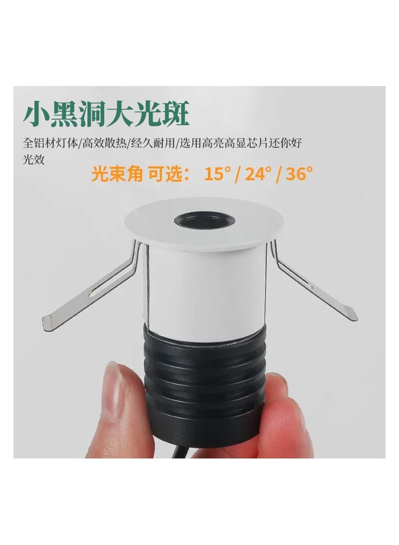 AROAQ Mini Spotlight LED Spotlight Small Opening Display Cabinet Bull's Eye Lamp Embedded Anti-Glare Wine Cabinet Lamp - Image 3