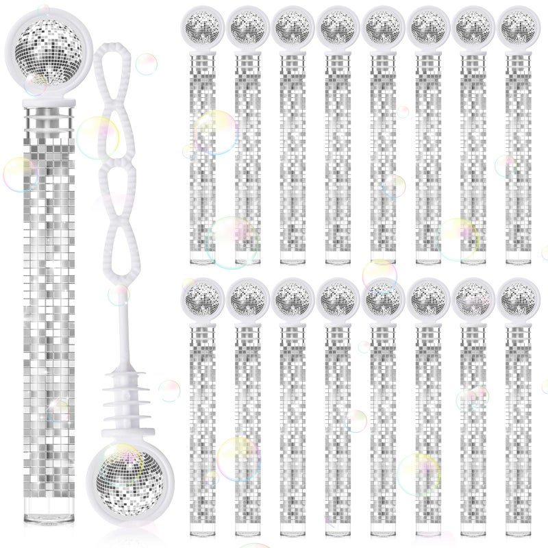 JellyArch 48 Pcs Disco Wedding Party Favors Bubbles Wands Bulk with Disco Balls Top and Stickers Party Favors Supply Bubble Wands for Summer Birthday Wedding Gift Outdoor Indoor Activity - Image 3