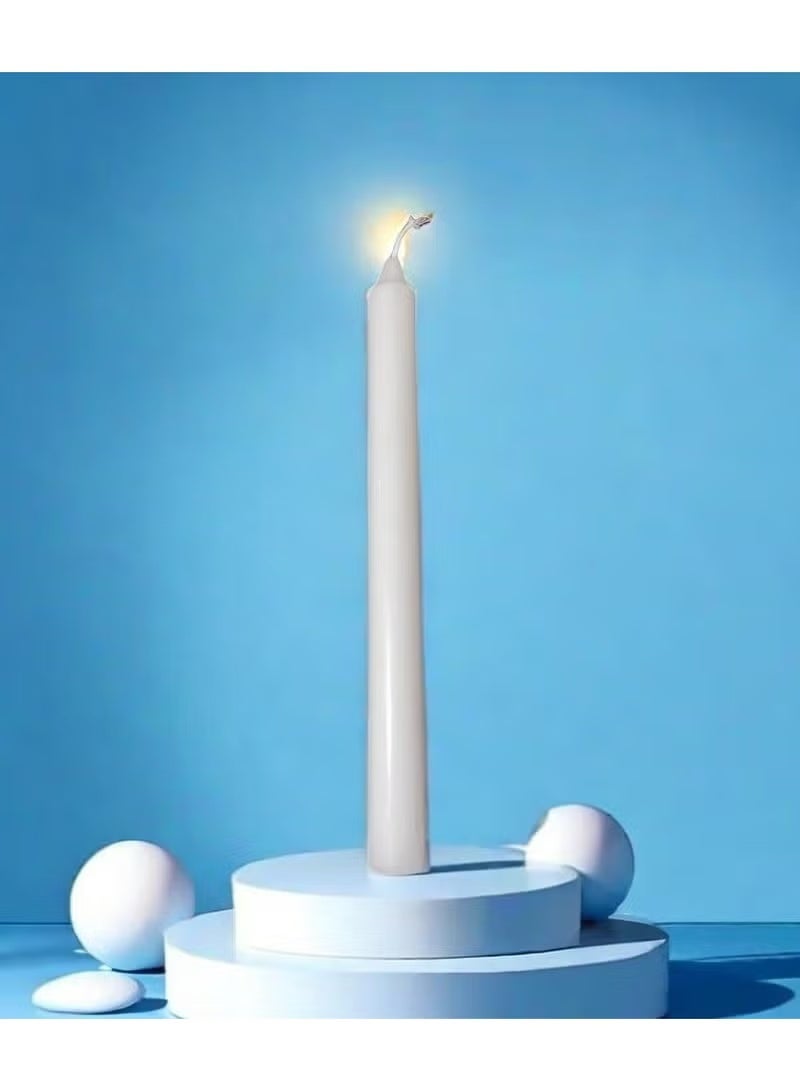 SKT Shiketro 10Pcs White Dinner Table Candles Tall Candlesticks Household Candle Stick for Wedding, Dinner - Image 5