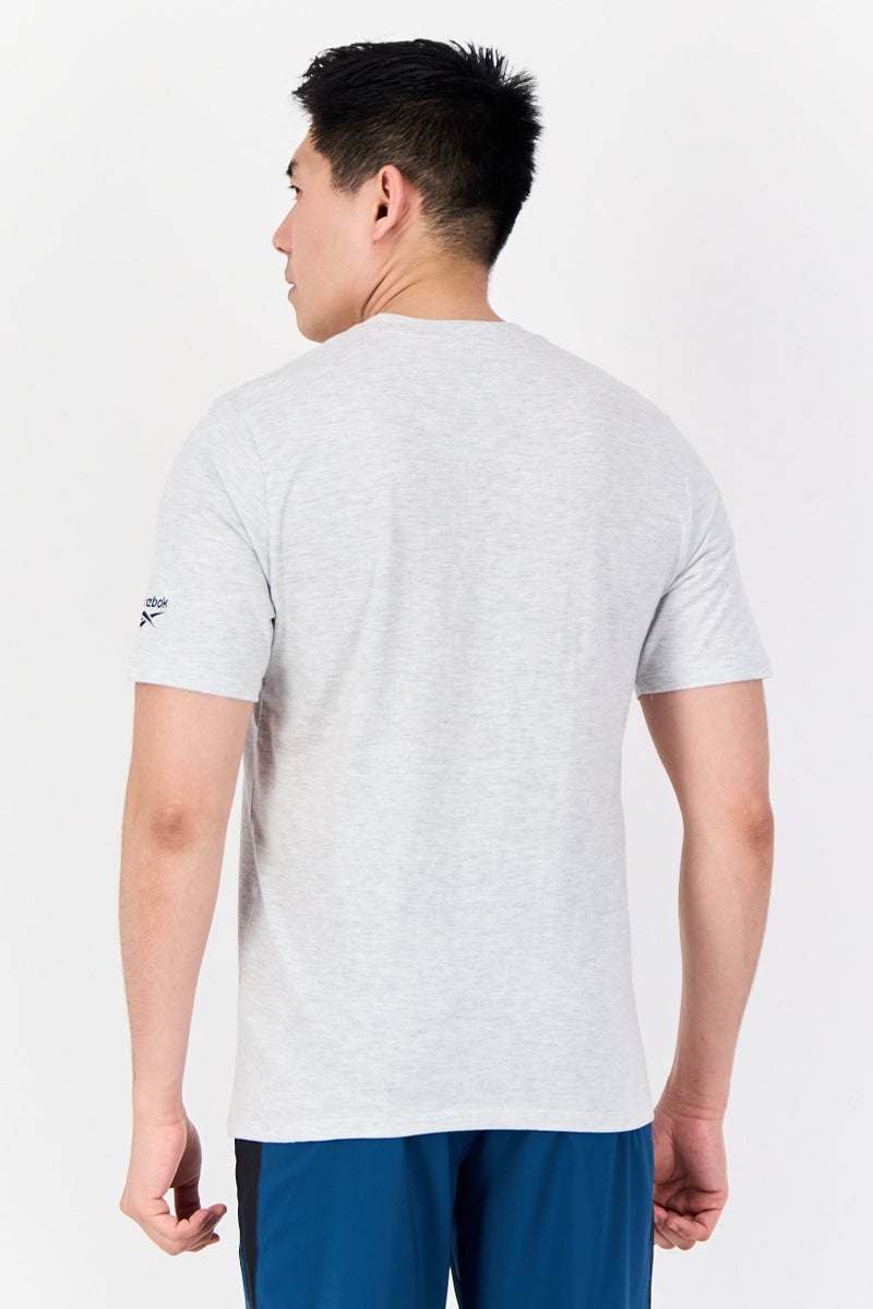 Reebok Men Sportswear Fit Short Sleeve Outdoor T-Shirt, Light Grey - Image 3