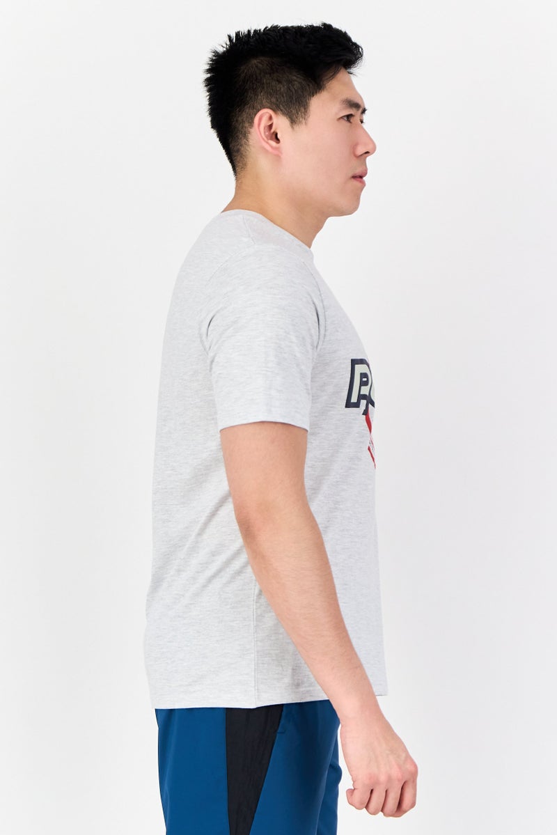 Reebok Men Sportswear Fit Short Sleeve Outdoor T-Shirt, Light Grey - Image 2