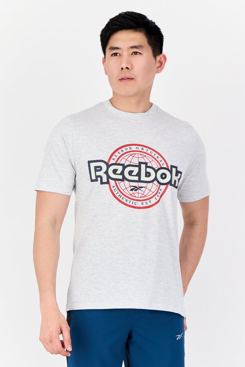Reebok Men Sportswear Fit Short Sleeve Outdoor T-Shirt, Light Grey - Image 1