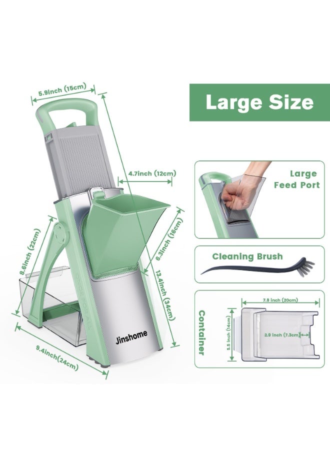 OSHIMA Adjustable Mandoline Slicer, Upgrade Safe Mandoline Slicer, Adjustable Food Chopper for Kitchen, Potato, Veggie Salad chopper Kitchen Safe Chopping Artifact Carrot Grater Onion and Chopper Thickness - Image 4