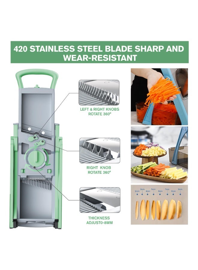 OSHIMA Adjustable Mandoline Slicer, Upgrade Safe Mandoline Slicer, Adjustable Food Chopper for Kitchen, Potato, Veggie Salad chopper Kitchen Safe Chopping Artifact Carrot Grater Onion and Chopper Thickness - Image 5