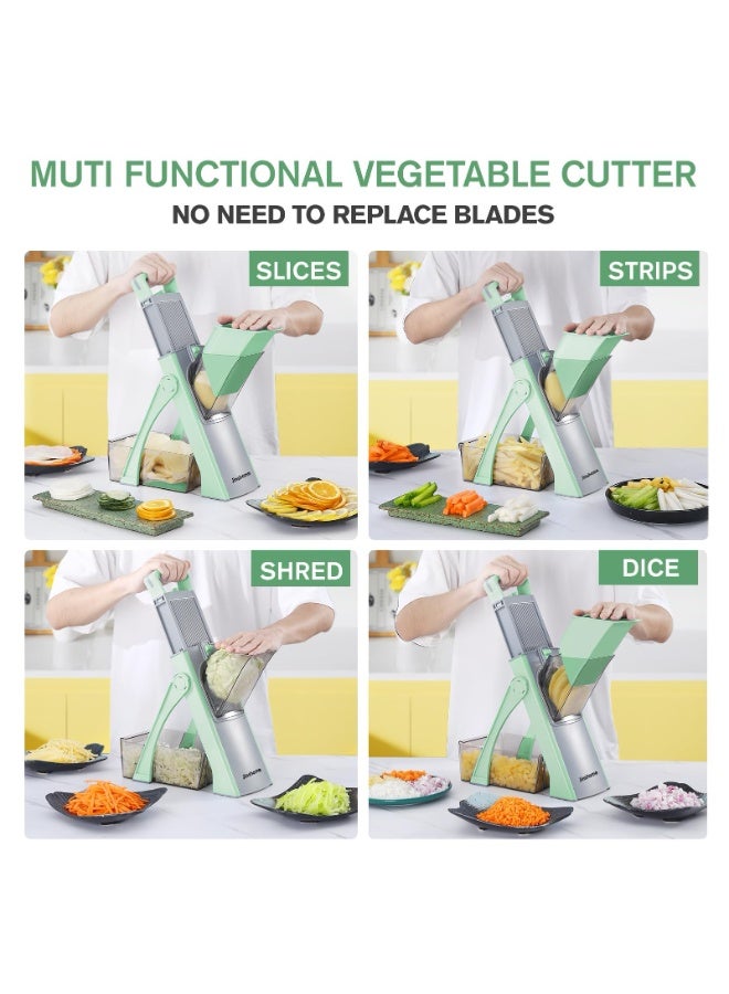 OSHIMA Adjustable Mandoline Slicer, Upgrade Safe Mandoline Slicer, Adjustable Food Chopper for Kitchen, Potato, Veggie Salad chopper Kitchen Safe Chopping Artifact Carrot Grater Onion and Chopper Thickness - Image 3
