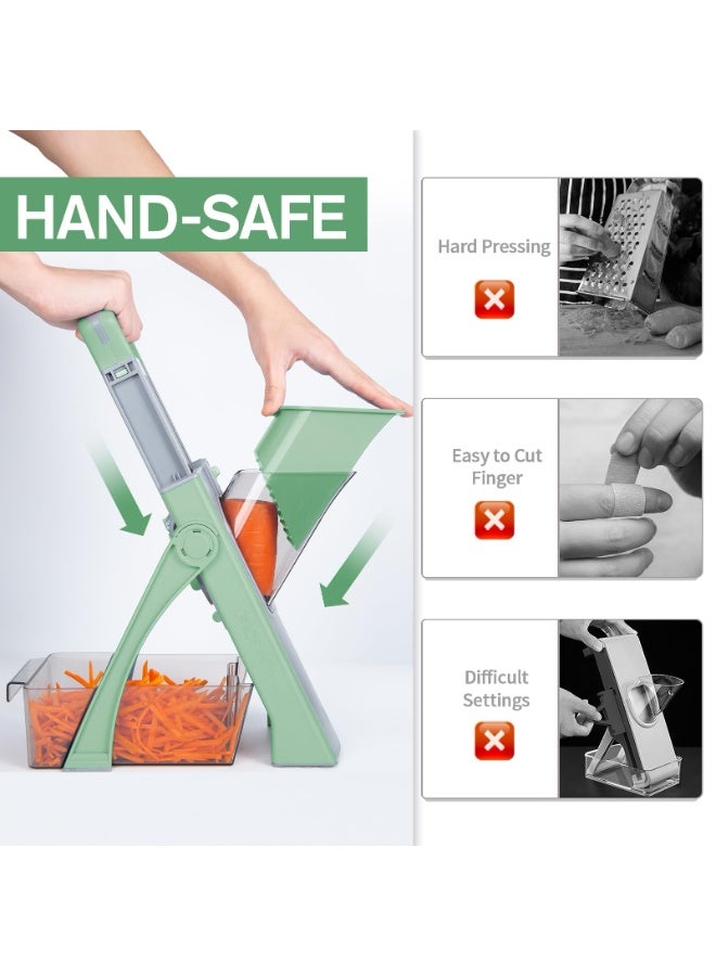 OSHIMA Adjustable Mandoline Slicer, Upgrade Safe Mandoline Slicer, Adjustable Food Chopper for Kitchen, Potato, Veggie Salad chopper Kitchen Safe Chopping Artifact Carrot Grater Onion and Chopper Thickness - Image 2