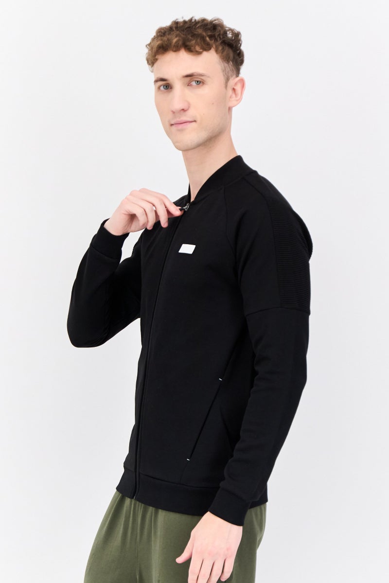 PUMA سويت شيرت خارجي بأكمام طويلة للرجال بقصة ضيقة، أسود - Image 4