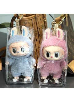 Generic Labubu Vinyl Pendant Keychain Transparent Protective Cover Dust-proof And Dirty-proof Pendant Storage Bag Cotton Doll Bag-Specifications:Labubu Snap Bag Set [without Hanging Ring]  - Image 4