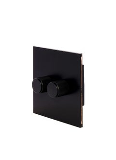 Donmarco Double Light Dimmer 2x500W – Stainless Steel Panel, Modern & Durable, Fire-Resistant Electric Switch, 3-Year Warranty, Wall Switch for Home and Office (Matt Black)  - Image 3