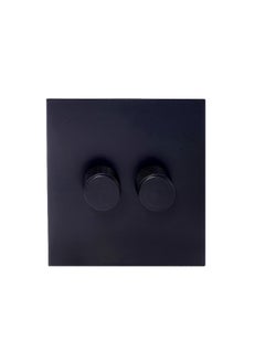 Donmarco Double Light Dimmer 2x500W – Stainless Steel Panel, Modern & Durable, Fire-Resistant Electric Switch, 3-Year Warranty, Wall Switch for Home and Office (Matt Black)  - Image 2