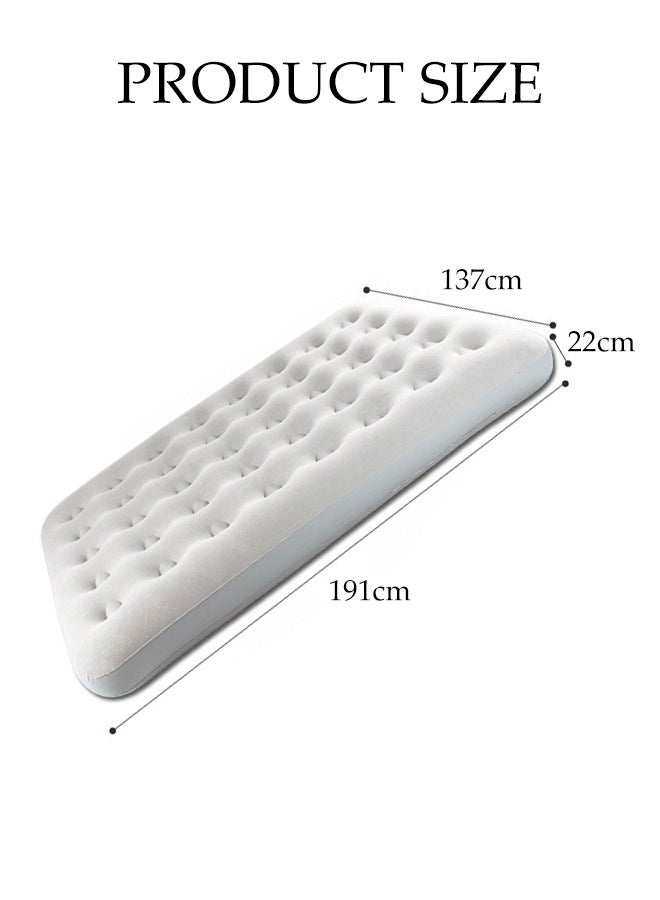 Spides Portable Inflatable Mattress Thickened Flocking Air Mattress with Electric Inflation Pump Leakproof Soft Blow Up Camping Bed Foldable Comfort Raised Air Bed for Camping, Home, Guests, Portable, Travel - Image 4