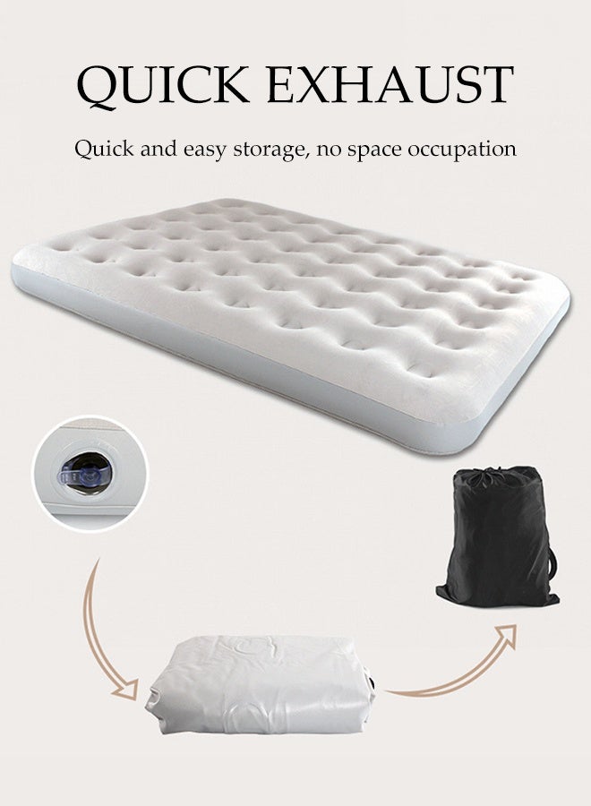 Spides Portable Inflatable Mattress Thickened Flocking Air Mattress with Electric Inflation Pump Leakproof Soft Blow Up Camping Bed Foldable Comfort Raised Air Bed for Camping, Home, Guests, Portable, Travel - Image 5