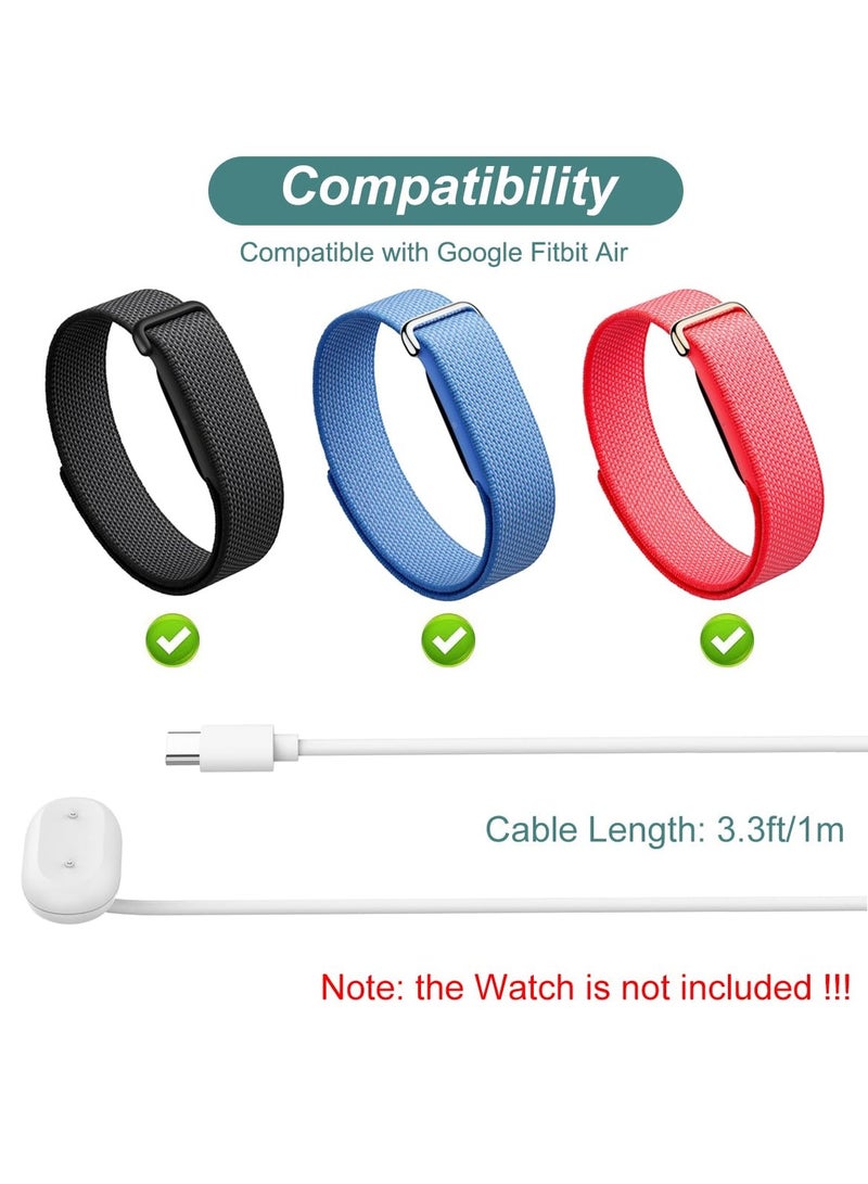 أو أوزون USB-C Magnetic Charging Cable Compatible For Google Fitbit Air | Portable Reinforced Replacement Charging Accessory With 3.3ft/1m Cord -White - Image 2
