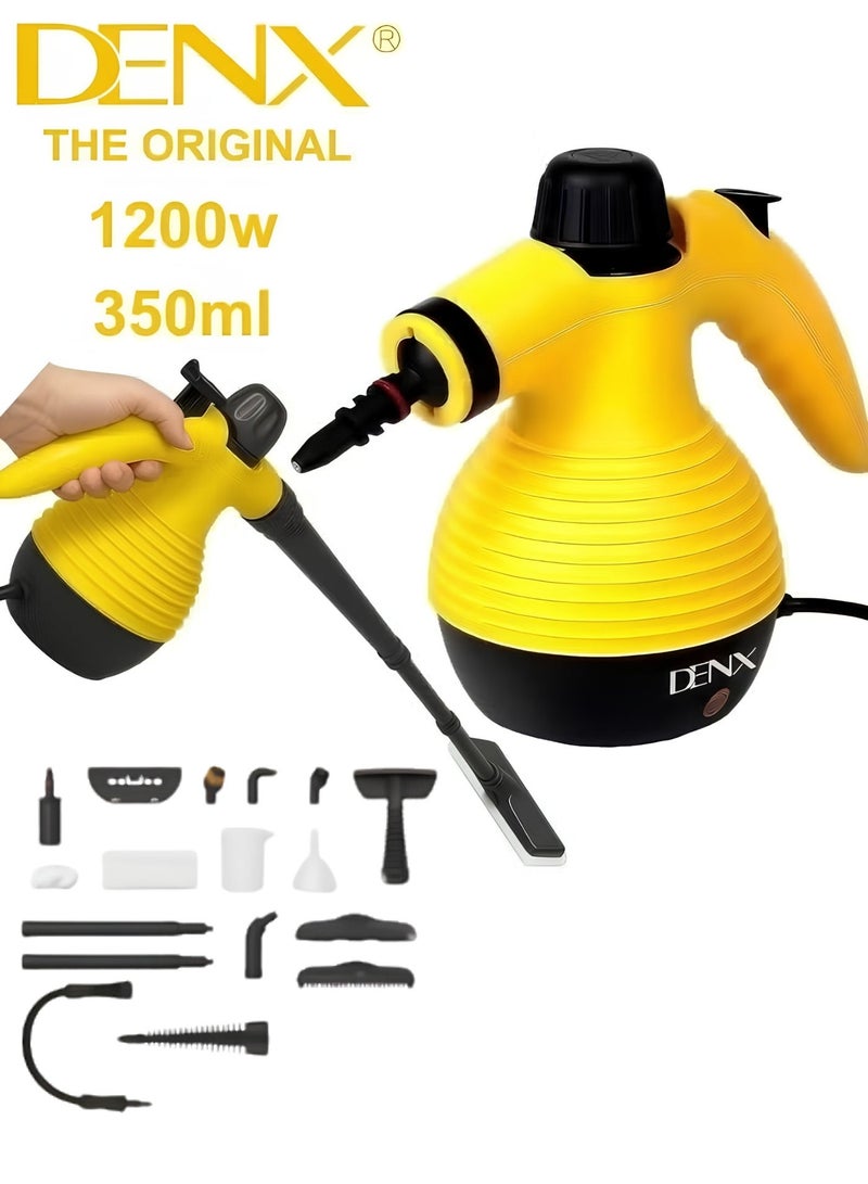 Denx 15-in-1 Handheld Steam Cleaner, 1200W High-Pressure Portable Steam Cleaner, Multi-Purpose Mop with Safety Lock & Accessories for Floor, Tile, Kitchen, Bathroom, Upholstery & Car - Image 1