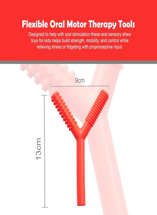 Abley's Sensory Chew Tube, Y-Shaped Textured Oral Motor Aid, Non-Toxic, Speech Development Tool Develop Baby's Biting Skills Safely (Red & Green) - Image 4