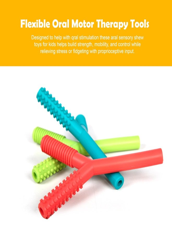 Abley's Sensory Chew Tube, Y-Shaped Textured Oral Motor Aid, Non-Toxic, Speech Development Tool Develop Baby's Biting Skills Safely (Red & Green) - Image 5