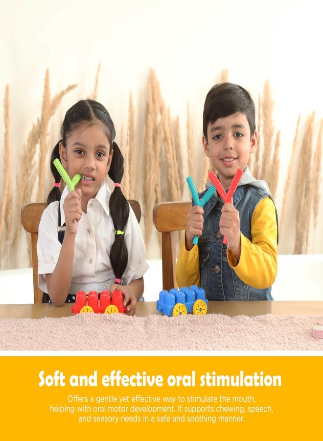 Abley's Sensory Chew Tube, Y-Shaped Textured Oral Motor Aid, Non-Toxic, Speech Development Tool Develop Baby's Biting Skills Safely (Red & Green) - Image 2