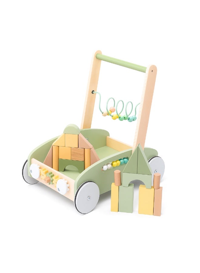 Factory Price Factory Price Enzo 5 in 1 Learning Wooden Baby Walker with Activity Center - Green - Image 1
