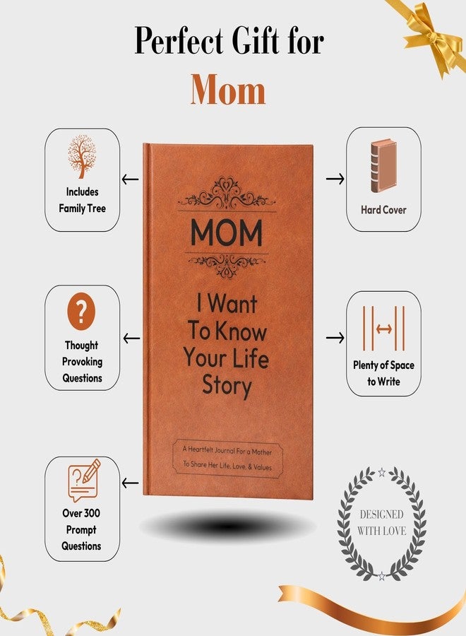 XKFCFC Mom I Want to Know Your Life Story Journal - Hardcover Keepsake Book. The Gifts for Mom Birthday from Daughter Son to Tell Her Story. Memory Preservation Gifts Sentimental Present for Thanksgiving, Christmas & Mother’s Day - Image 3