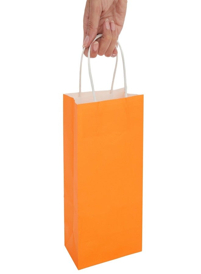 BLUE PANDA 25-Pack Orange Gift Bags with Handles - Small Paper Treat Bags for Birthday, Wedding, Retail (5.3x3.2x9 In - Image 5