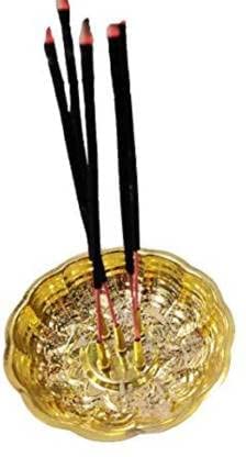 SBA PRIME Brass Agarbatti Stand Plate with Ash Catcher | 5 Stick Incense Holder | Gold Finish Pooja Accessory - Image 4