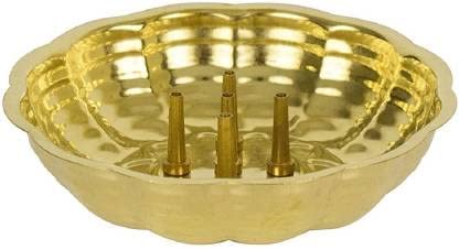 SBA PRIME Brass Agarbatti Stand Plate with Ash Catcher | 5 Stick Incense Holder | Gold Finish Pooja Accessory - Image 2