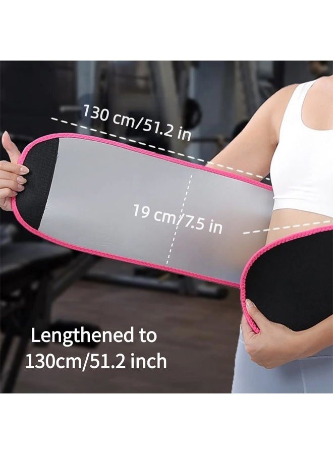KINTEGOOD 130 cm / 51.2 inch Lengthened and Thickened Waist Trainers for Women Belly Fat, Waist Trainer Sweat Band for Women, Sweat Waist Trimmer Sweat Belt for Stomach Weight Loss - Image 2