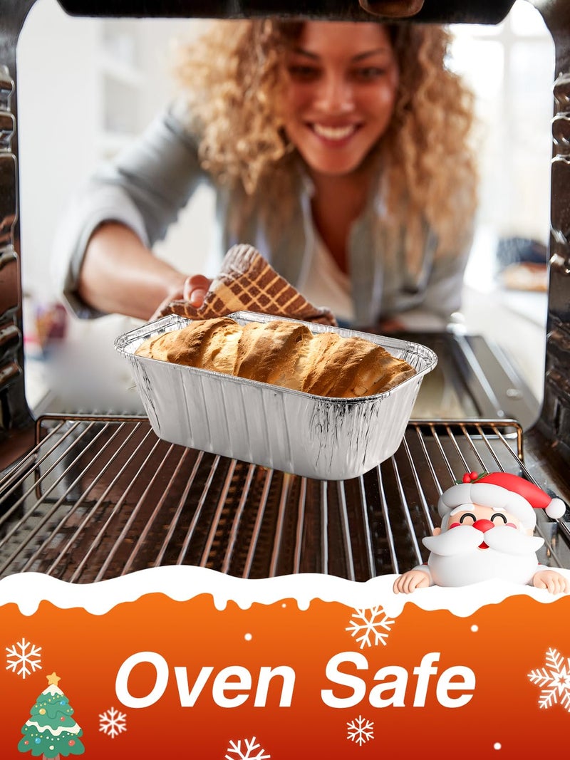 NEEBAKE 60 Pack 6x3.5x2 Disposable Aluminum Loaf Pans with Lids Small-Aluminum-Foil-Pans-Tin-Foil-Baking-Pans-Tin-Trays-Food-Containers-for-Baking-Cakes-Bread-Meat-Loaves - Image 5