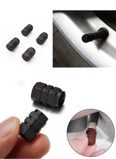 Wheel Caps With a Distinctive Hexagonal Design, 4 Pieces Black