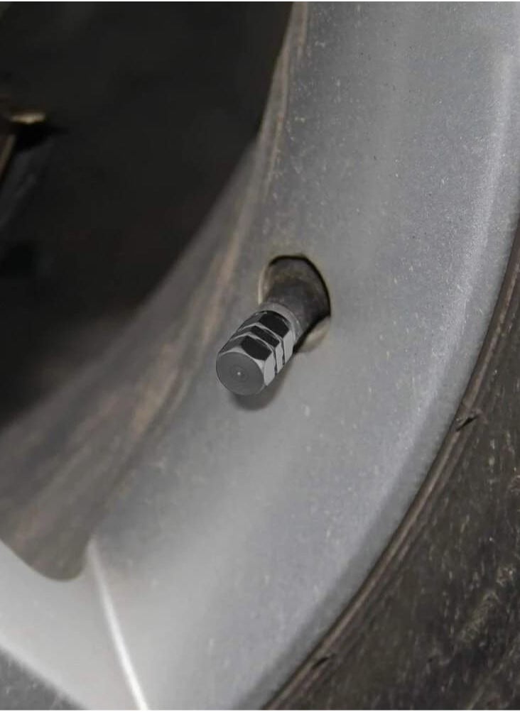 Generic - Wheel Caps With a Distinctive Hexagonal Design, 4 Pieces Black - Image 1