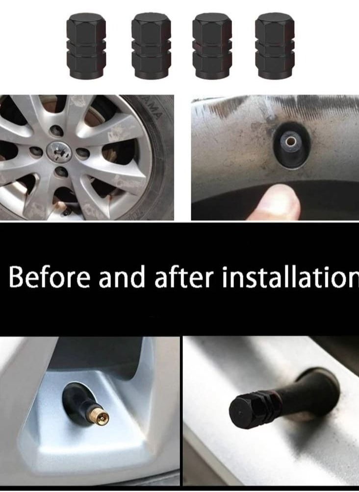 Generic - Wheel Caps With a Distinctive Hexagonal Design, 4 Pieces Black - Image 1