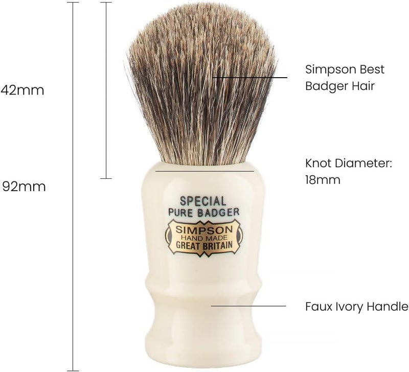 Simpson Shaving Brushes Simpson Special Pure Badger Hair Shaving Brush - Image 2