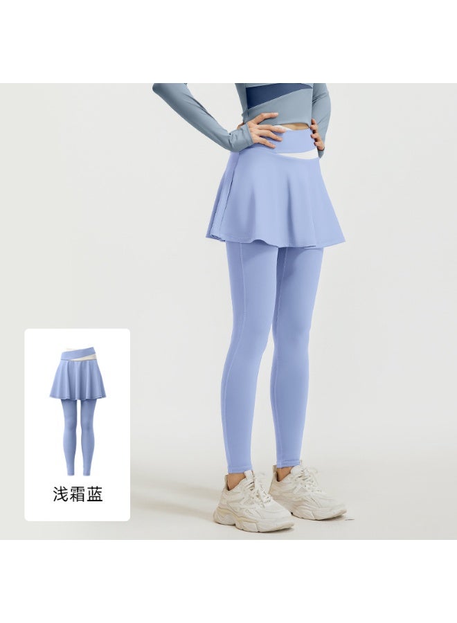 Tennis Skorts Cross-waist Skirted Legging Yoga Legging with Skirts Tennis Leggings Soft Stretchy Tennis Dresses Running - Image 1