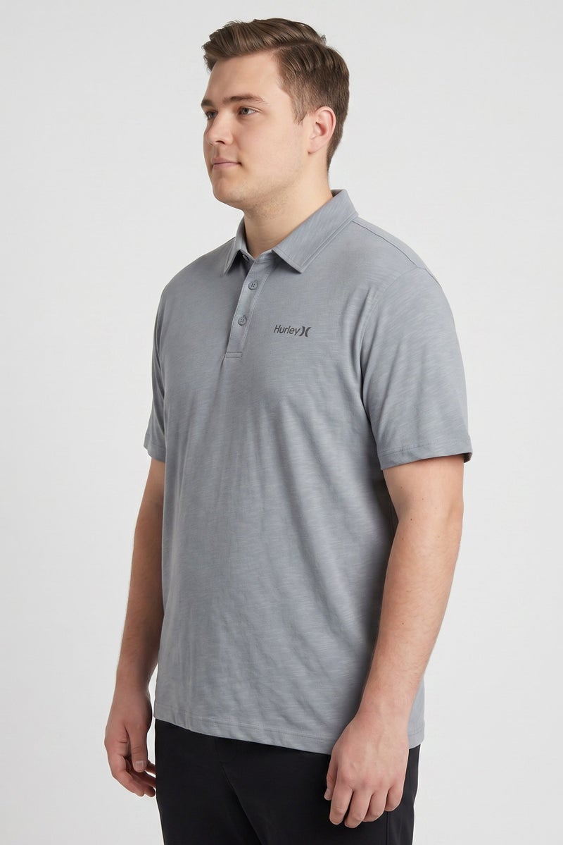 Hurley Men Sportswear Fit Short Sleeve Outdoor Polo, Grey - Image 3