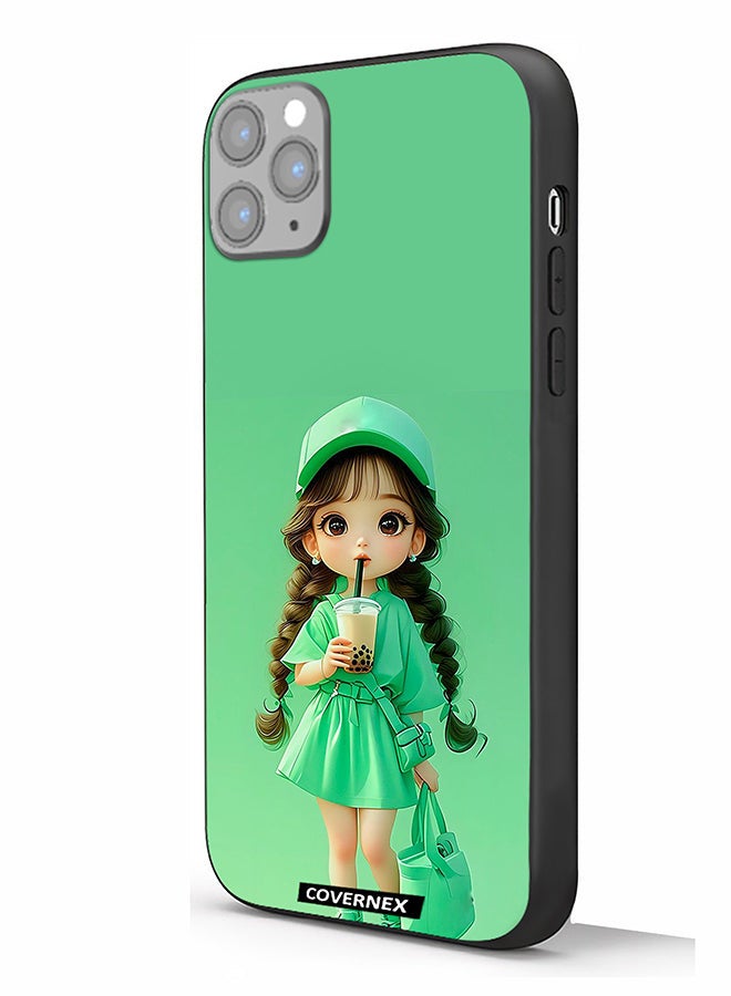 Covernex Apple iPhone 11 Pro Max Protective Case Cover Printed Featuring Boba Girl Chibi Style Fashion - Image 1