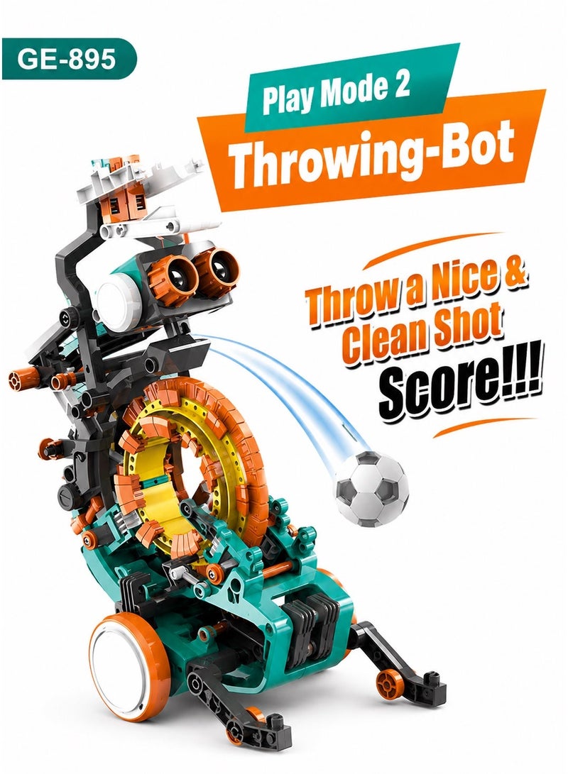 Pro'skit Pro’sKit GE-895 5-in-1 Mechanical Coding Robot – DIY STEM Gear Programming Robot Kit for Kids (200+ Parts, No Computer Needed) - Image 4