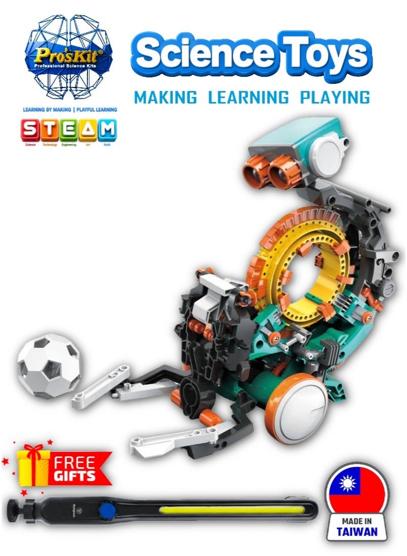 Pro'skit Pro’sKit GE-895 5-in-1 Mechanical Coding Robot – DIY STEM Gear Programming Robot Kit for Kids (200+ Parts, No Computer Needed) - Image 1